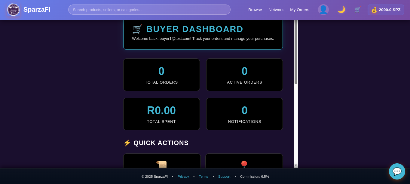 SparzaFi Platform Screenshot 8